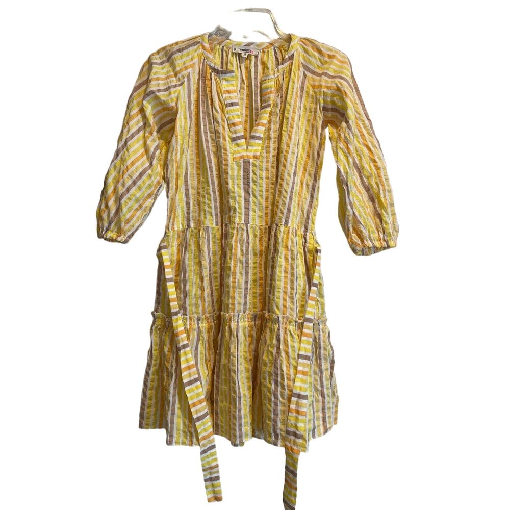Lemlem Yellow and White Striped Mini Dress - Picture 5 of 11
